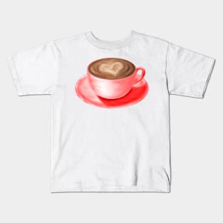 Valentine Love Cappuccino Art Heart Kids T-Shirt